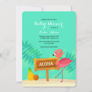 Inbjudan till Flamingo Baby Shower