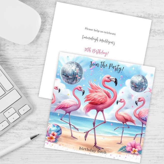 Inbjudan till Flamingo Birthday Beach Party (Skapare uppladdad)