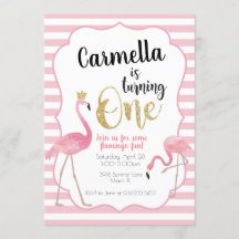 Inbjudan till Flamingo första födelsedag