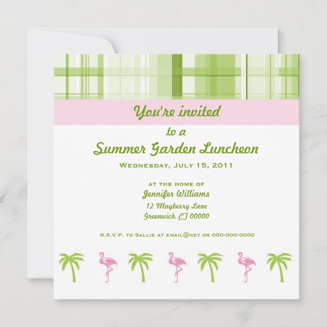 Inbjudan till Flamingo & Handflatan Garden Party (Framsida)