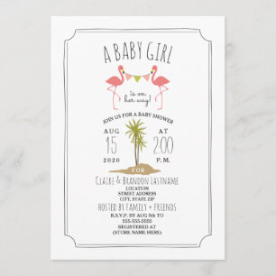 Inbjudan till Flamingo Island Baby Shower