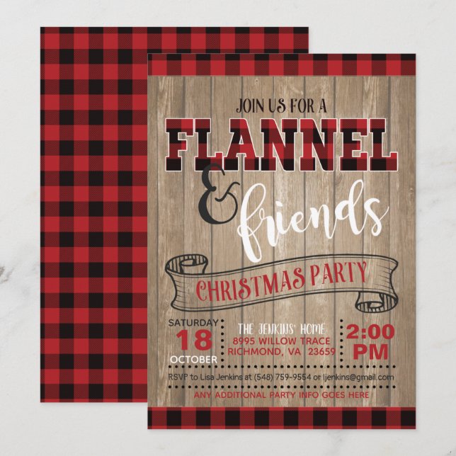 Inbjudan till Flanals och Friends Christma Party - (Fram/baksida)