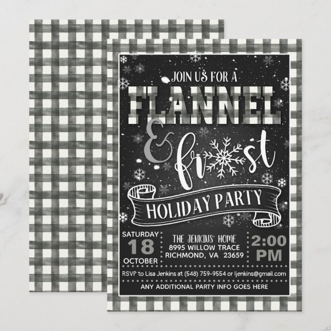 Inbjudan till Flanals och Frost Julfest White (Fram/baksida)