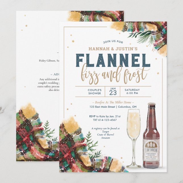 Inbjudan till Flash Fizz och Frost Par Shower (Fram/baksida)