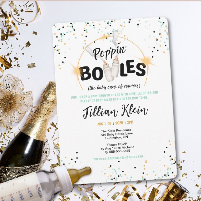 Inbjudan till Flaskor-babyskor (Celebrate in style with this fun, hip baby shower invite!)