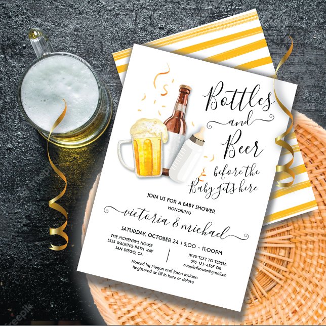 Inbjudan till flaskor och Beer Baby Shower (Skapare uppladdad)