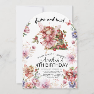 Inbjudan till Flatter och Twirl Little Fairy Birth