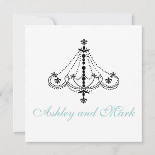 Inbjudan till Fleur de Lis Chandelier-bröllop
