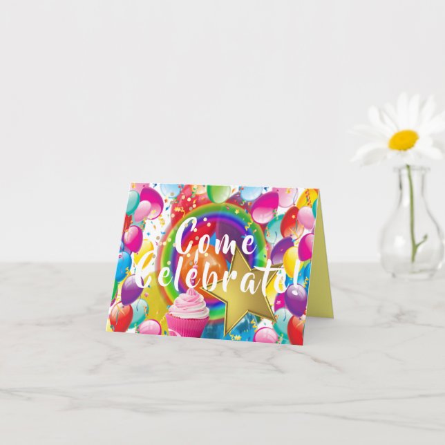 Inbjudan till Flick kalas-bubblor (Liten växt)