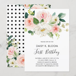 Inbjudan till flicka 1:a födelsedagspartiet