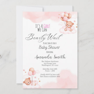 Inbjudan till Flicka Barly Wait Baby Shower