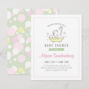 Inbjudan till flicka Bubble Bath Baby Shower