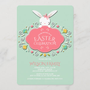 Inbjudan till Flicka Bunny Påsk