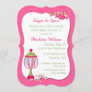 Inbjudan till Flicka Candy Buffet Shower