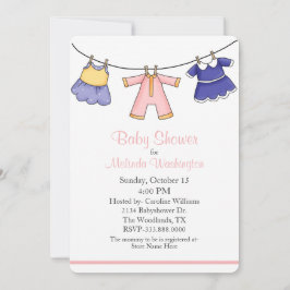Inbjudan till flicka Clothes Baby Shower