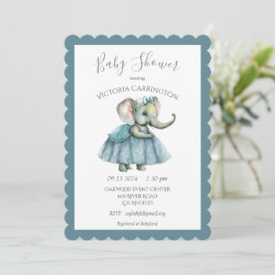 Inbjudan till flicka Elephant Shower