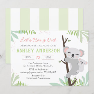 Inbjudan till Flicka Koala Baby Shower