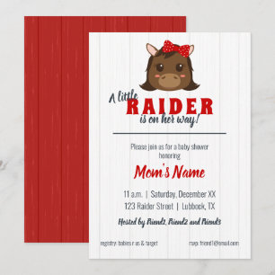 Inbjudan till Flicka Red Horse Baby Shower