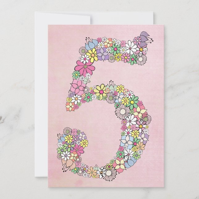 Inbjudan till flickors 5-års födelsedagsfest Anpas (Framsida)