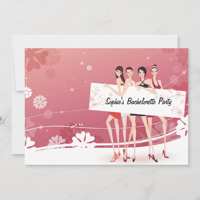 Inbjudan till flickpartiet Bachelorette (Framsida)