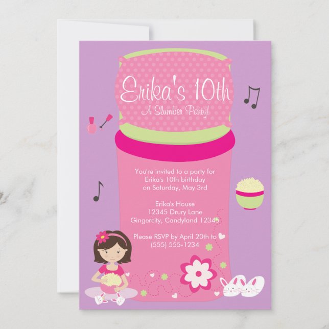 Inbjudan till flickslummerpartiet (Framsida)