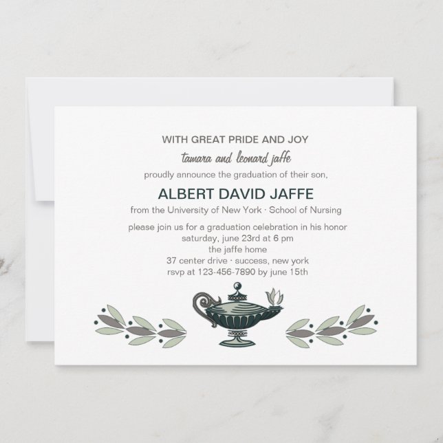 Inbjudan till Florens Nightingale Oil Lamp Student (Framsida)