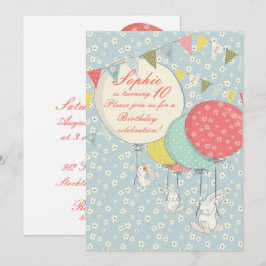 Inbjudan till flygande Bunny Birthday i vår