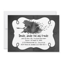 Inbjudan till flygande Witch Halloween fest