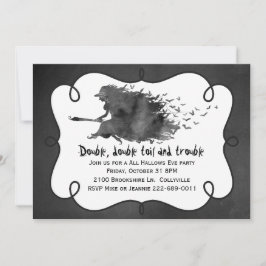 Inbjudan till flygande Witch Halloween fest