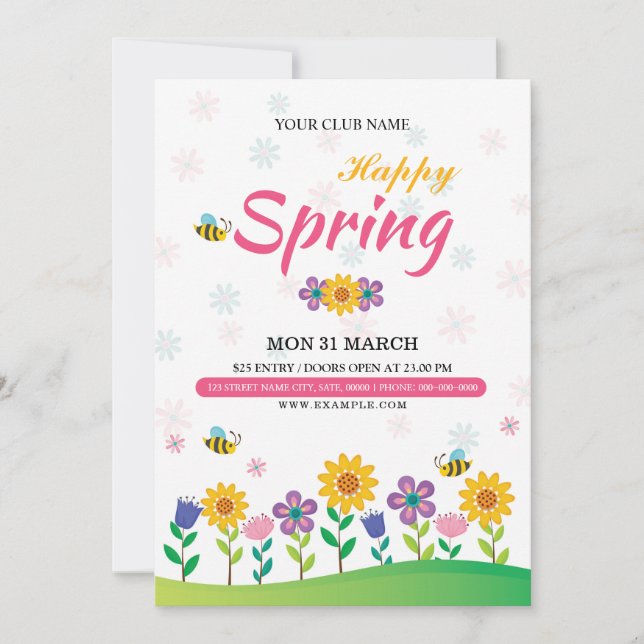 Inbjudan till flygplanet Vår (Framsida)