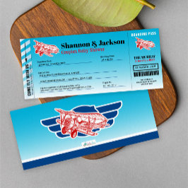 Inbjudan till flygplansboardingpass Par Shower
