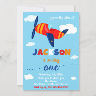 Inbjudan till flygplansfödelsedag Pilot party inbj
