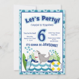 Inbjudan till födelsedag för målarhavsräka i 6e