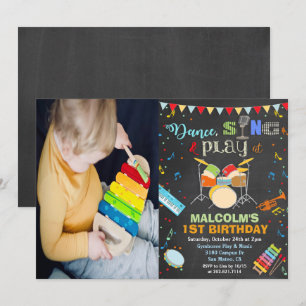INBJUDAN TILL Födelsedag För Pojke - Musik - Krita