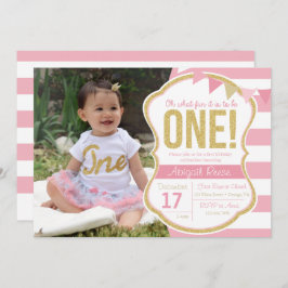 Inbjudan till födelsedag i Glitter första födelsed