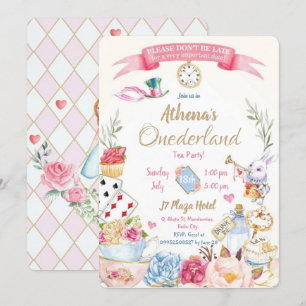 Inbjudan till födelsedagen Alice i underlandet