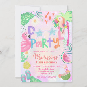 Inbjudan till födelsedagen bassäng Party