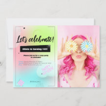 Inbjudan till födelsedagen färg Party