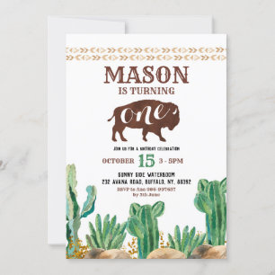 Inbjudan till födelsedagen för Cactus Buffalo Dese