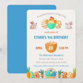 Inbjudan till födelsedagen för färgade Påsk-pojkar