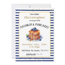 Inbjudan till födelsedagen för Pajamas och Pancake
