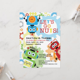 Inbjudan till födelsedagen för Robot Party Theme