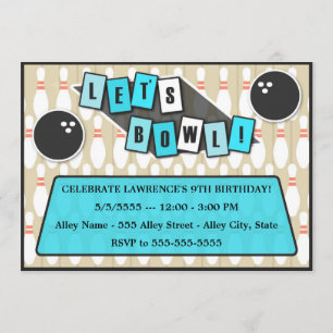 Inbjudan till födelsedagen i Bowling Party