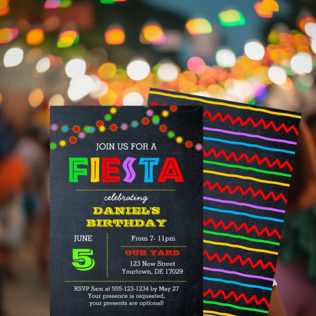 Inbjudan till födelsedagen i Fiesta Ljus (Skapare uppladdad)