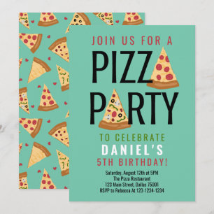 Inbjudan till födelsedagen i Pizza Party