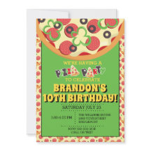 Inbjudan till födelsedagen i Pizza Party