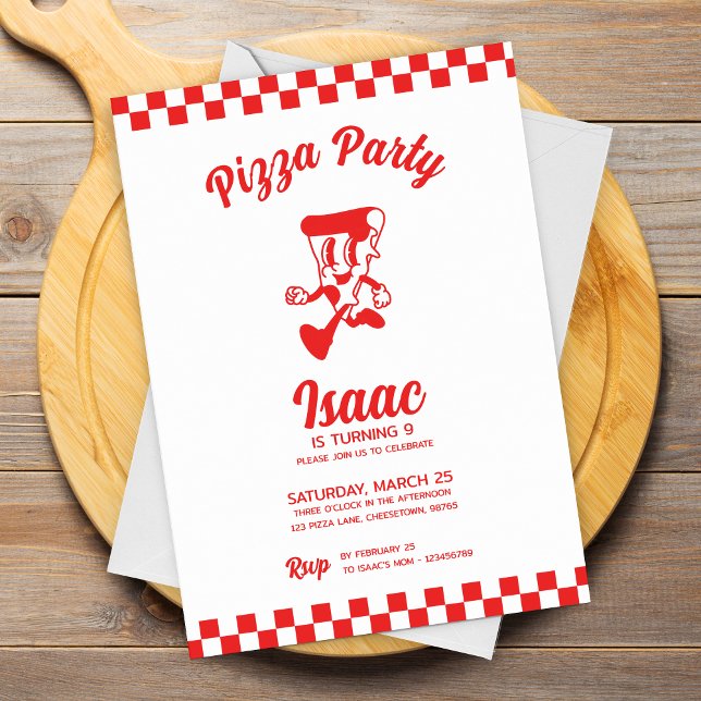 Inbjudan till födelsedagen i Pizza Party (Skapare uppladdad)
