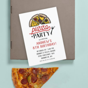 Inbjudan till födelsedagen i Pizza Party