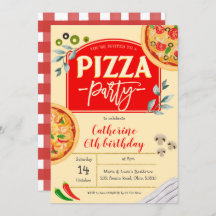 Inbjudan till födelsedagen i Pizza Party