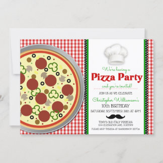 Inbjudan till födelsedagen i Pizza Party